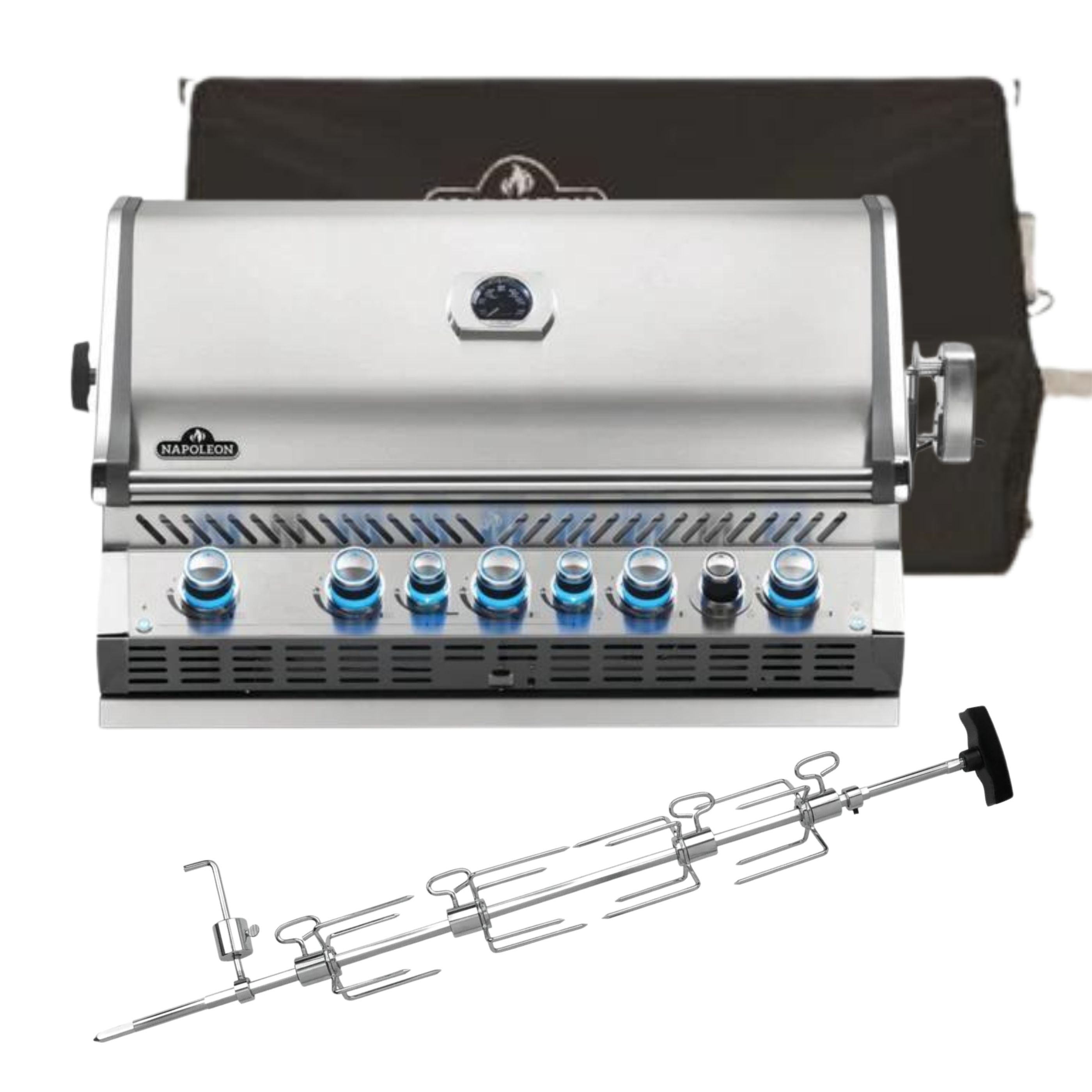 Napoleon Built-in Prestige PRO665 RB Gas BBQ BIPRO665RBPSS - FREE COVER & ROTISSERIE