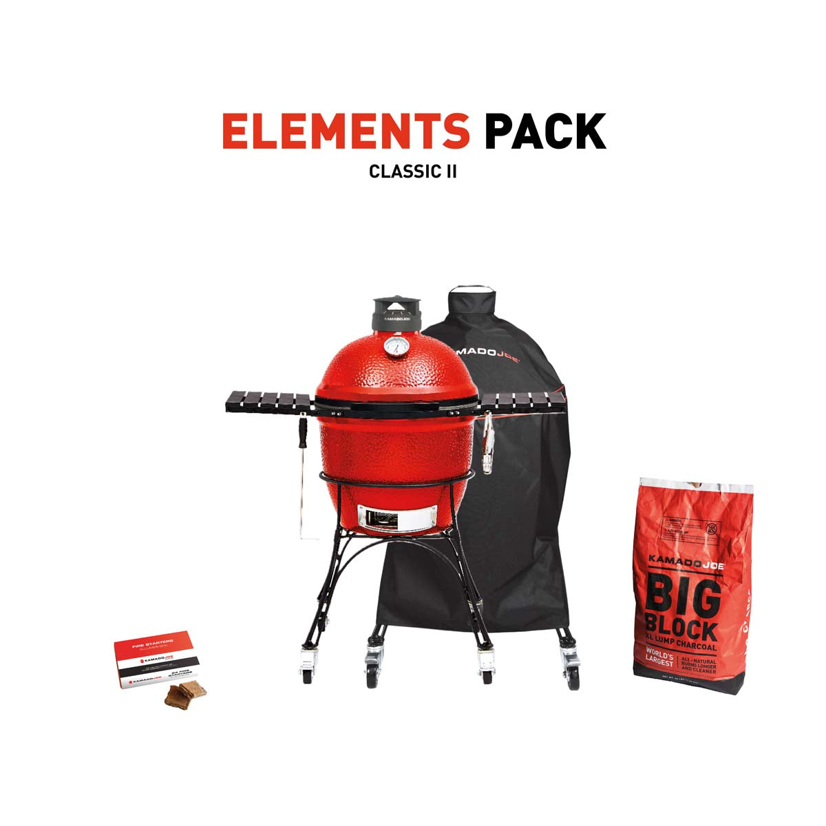 Kamado Joe Classic II Charcoal Grill With Element Pack
